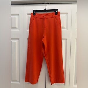 High-waisted Vibrant Orange Trouser Pants